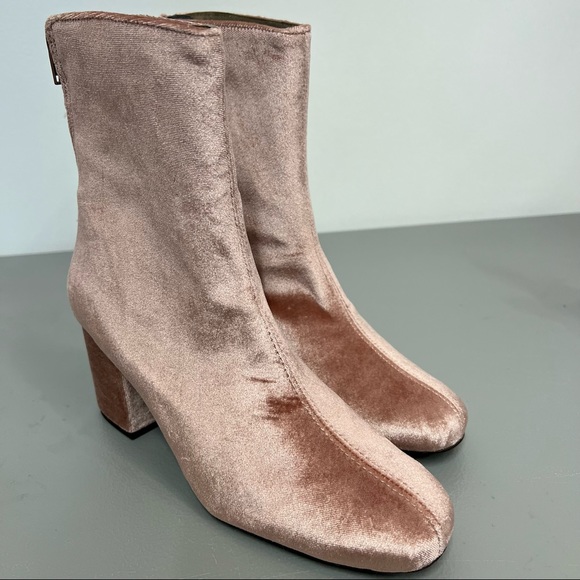 Free People Shoes - Free People Cecile Pink Velvet Ankle Boots EU Size 38 = U.S. Size 7-7.5 NWOT